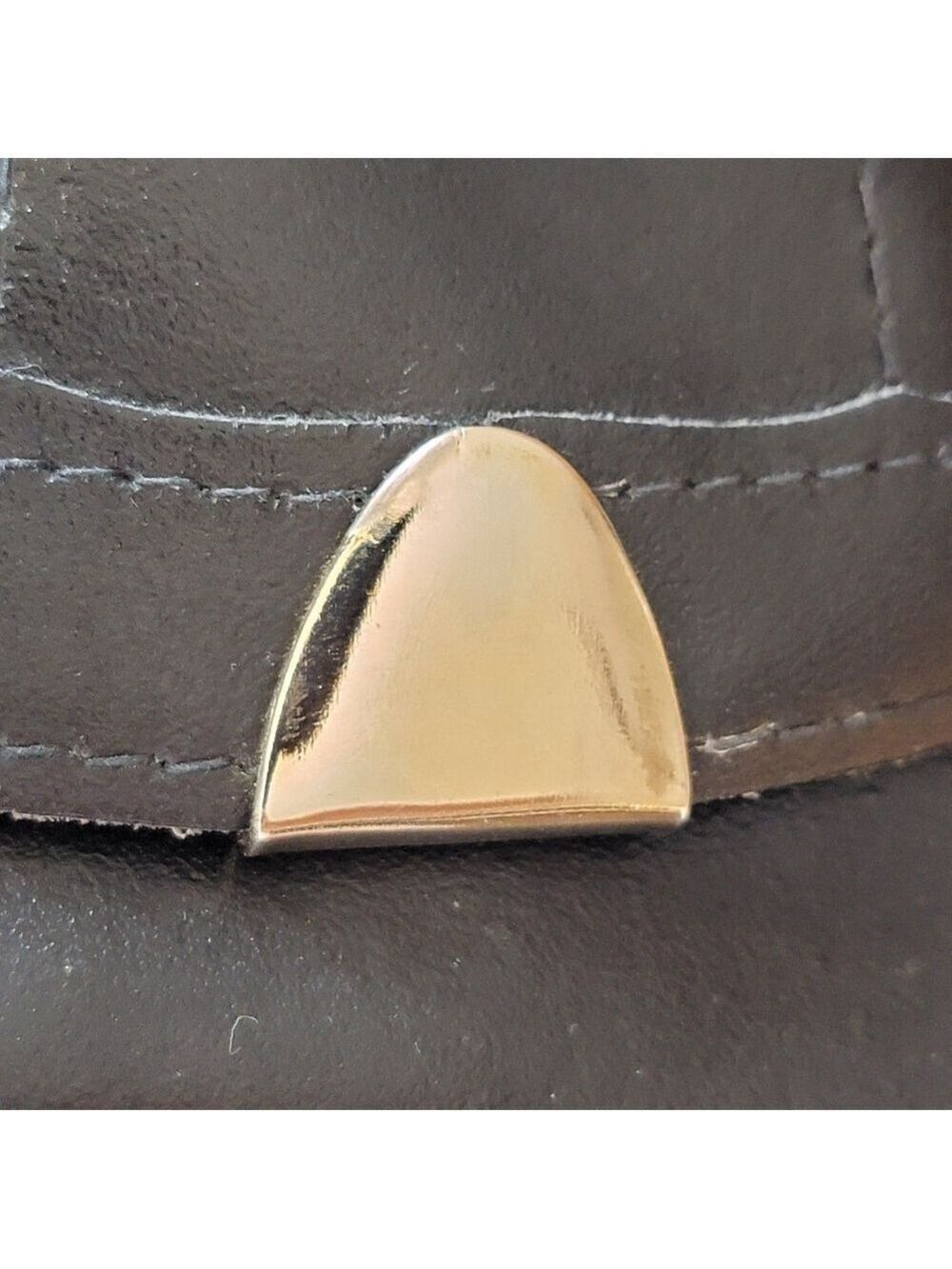 Vintage Black Leather Clutch Handbag #2758 - Picture 13 of 14